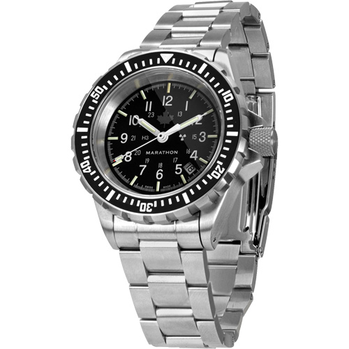 Grey Maple Large Diver's Automatic Watch with Stainless Steel Bracelet, Digital, Battery Operated, 41 mm, Silver Nia-Chem Ltd.