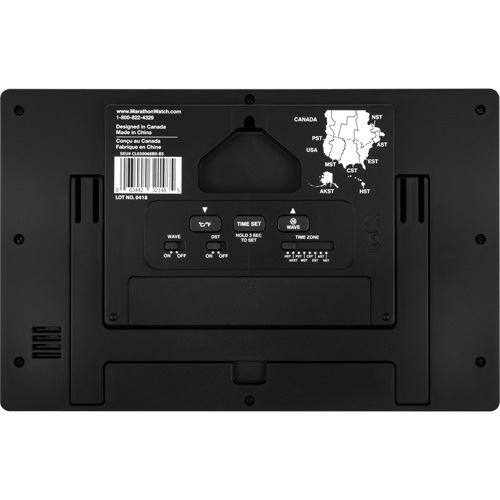 Horloge murale &agrave; r&eacute;glage et ajustement automatiques avec support, Num&eacute;rique, &agrave; piles, Noir Nia-Chem Ltd.
