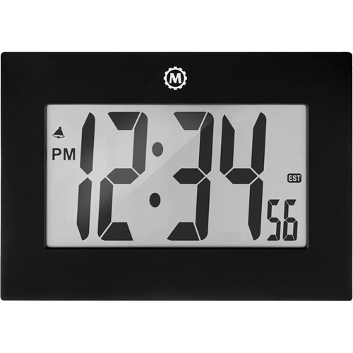 Horloge &agrave; grand cadre, Num&eacute;rique, &agrave; piles, 9" la x 1" p x 6,5" h, Noir Nia-Chem Ltd.
