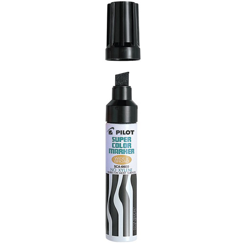 Refillable Super Colour Permanent Marker, Chisel, Black Nia-Chem Ltd.