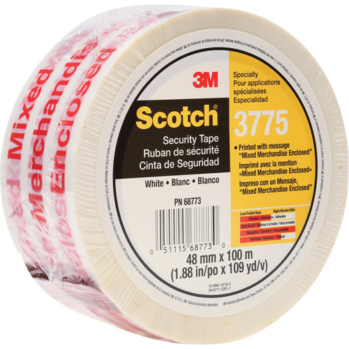 Ruban d'emballage Scotch 3775 avec message, Adh&eacute;sif Thermofusible, 2 mils, 48 mm (1-22/25") x 100 m (328') Nia-Chem Ltd.