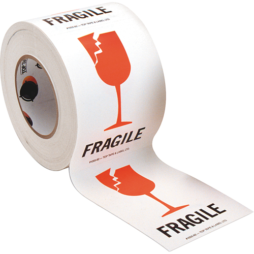 &eacute;tiquettes pour traitement sp&eacute;cial Fragile, 6" lo x 4" la, Rouge/blanc Nia-Chem Ltd.
