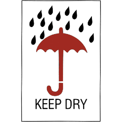 "Keep Dry" Special Handling Labels, 6" L x 4" W, Red on White Nia-Chem Ltd.
