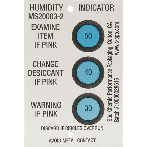 Indicateurs d'humidit&eacute; Nia-Chem Ltd.