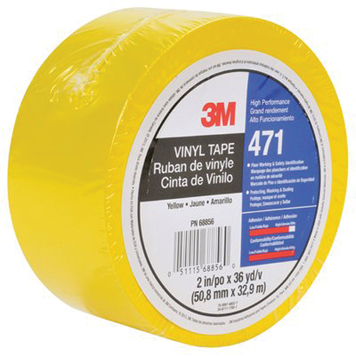 Ruban en vinyle 471, 50,8 mm (2") la x 32,9 m (108') lo, 5,3 mils, Jaune Nia-Chem Ltd.