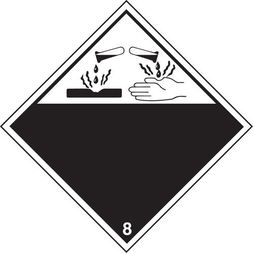 TDG Shipping Labels, Class 8, Corrosives, Vinyl Nia-Chem Ltd.