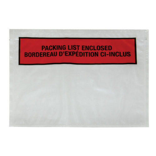 Pochette pour bordereau d'exp&eacute;dition, 7" lo x 5-1/2" la, Style Insertion par l'arri&egrave;re Nia-Chem Ltd.