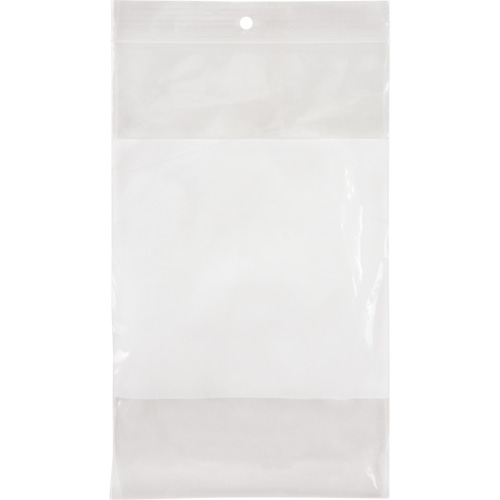Sacs en poly avec espace inscriptible blanc, Refermable, 8" x 5", 2 mils Nia-Chem Ltd.