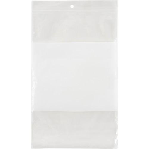 Sacs en poly avec espace inscriptible blanc, Refermable, 9" x 6", 2 mils Nia-Chem Ltd.
