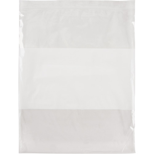 Sacs en poly avec espace inscriptible blanc, Refermable, 15" x 12", 2 mils Nia-Chem Ltd.