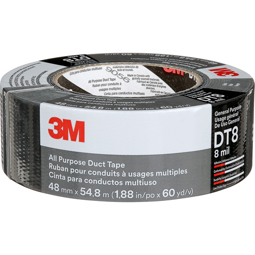 Ruban adh&eacute;sif tout usage DT8, 8 mils, Noir, 48 mm (2") x 55 m (180') Nia-Chem Ltd.
