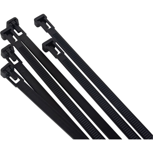 Attache-c&acirc;ble r&eacute;utilisable, Longueur 14", R&eacute;sistance &agrave; la traction 50 lb, Noir Nia-Chem Ltd.