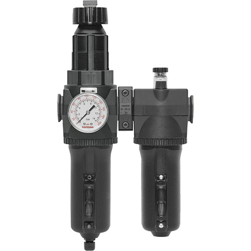 Filtre + r&eacute;gulateur + lubrificateur &agrave; drain manuel avec bol en m&eacute;tal et manom&egrave;tre Modulair 400, 1/2" NPT Nia-Chem Ltd.