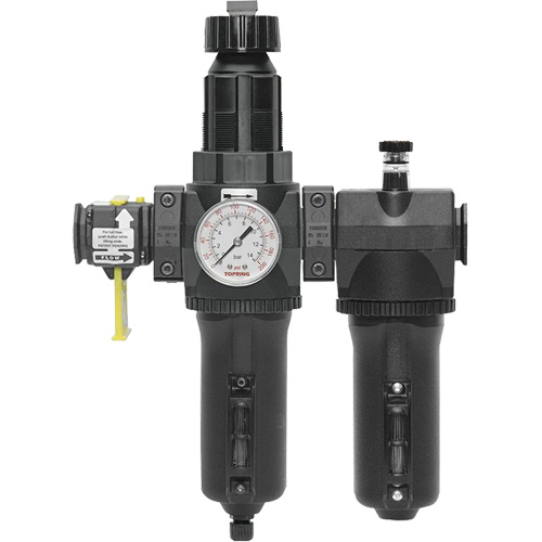 Filtre + r&eacute;gulateur + lubrificateur &agrave; drain manuel avec bol standard et manom&egrave;tre Modulair 400, 3/4" NPT Nia-Chem Ltd.