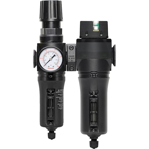 Filtre/r&eacute;gulateur + filtre coalescent drain manuel avec bol en m&eacute;tal Modulair 300, 1/4" NPT, 250 PSI, Capacit&eacute; de 5,1 oz liq. Nia-Chem Ltd.