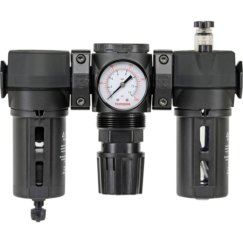 Filtre, d&eacute;tendeur & lubrificateur Modulair 200 avec drain manuel & bol standard, 3/8" NPTF Nia-Chem Ltd.