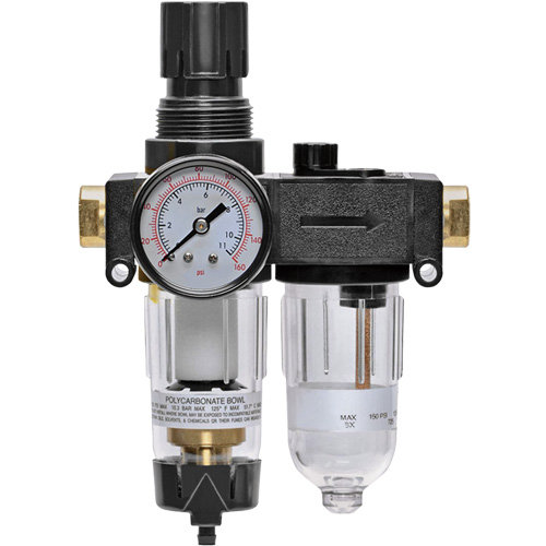 Filtre/d&eacute;tendeur & lubrificateur avec jauge Modulair 200, 1/4" NPTF Nia-Chem Ltd.
