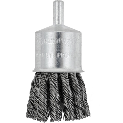 Shaft Mounted Knot Twisted End Brush, 1-1/8" Dia. x 1/4" Arbor Nia-Chem Ltd.