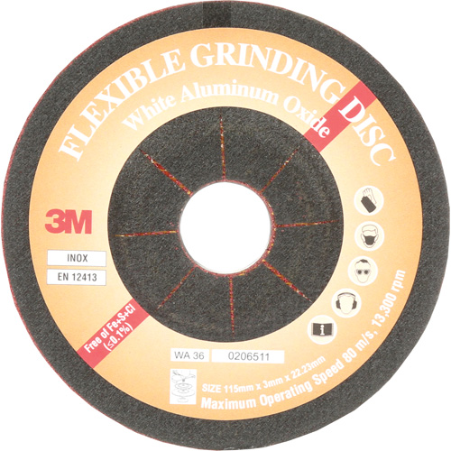 Disque de meulage flexible, 4-5/8", Oxyde d'aluminium, 22 mm, Type WA Nia-Chem Ltd.