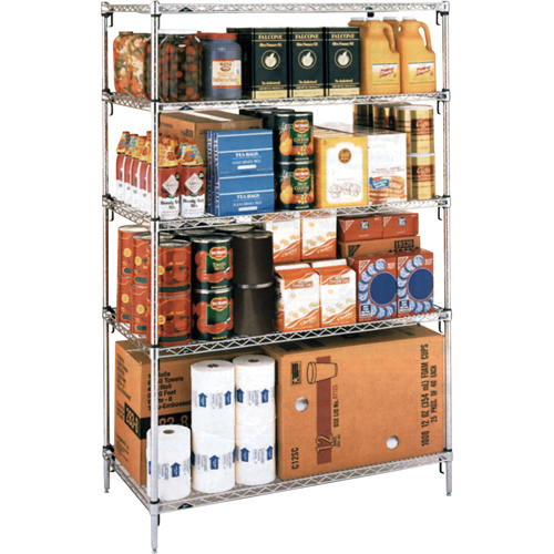 Super Adjustable Super Erecta Shelf&reg;, Add-On Kit, 5 Tiers, 36" W x 86-5/8" H x 24" D Nia-Chem Ltd.