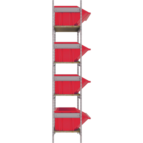 Wide Span Shelving with Jumbo Plastic Bins, Steel, Boltless, 800 lbs. Capacity, 66" W x 72" H x 18" D Nia-Chem Ltd.
