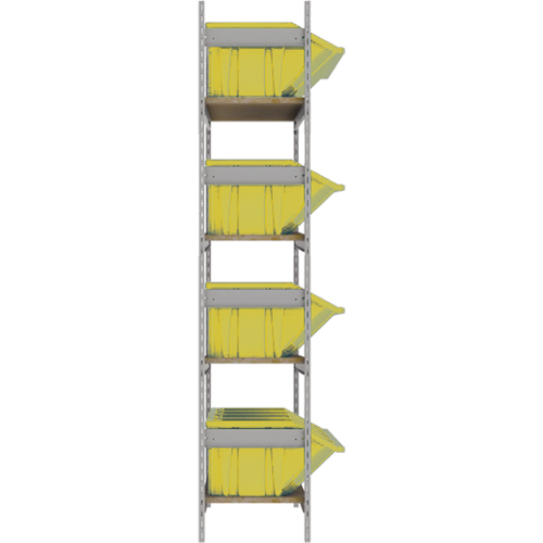 Wide Span Shelving with Jumbo Plastic Bins, Steel, Boltless, 800 lbs. Capacity, 66" W x 72" H x 18" D Nia-Chem Ltd.