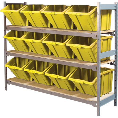 &eacute;tag&egrave;res larges avec bacs g&eacute;ants en plastique, Acier, Sans boulons, Capacit&eacute; 800 lb, 66" la x 60" h x 18" p Nia-Chem Ltd.