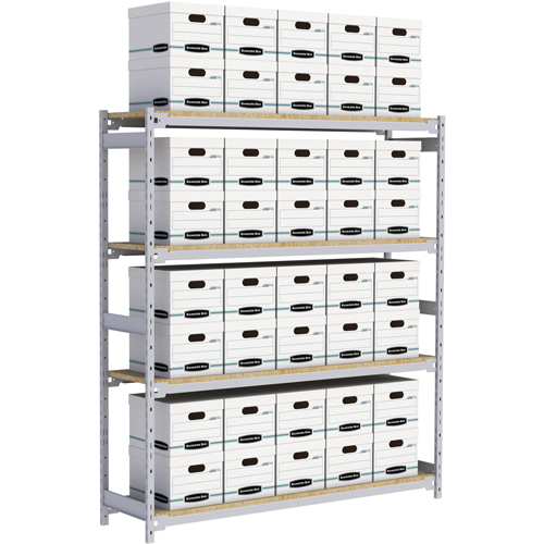 Wide Span Record Storage Shelving, Steel, 4 Shelves, 72" W x 18" D x 84" H Nia-Chem Ltd.