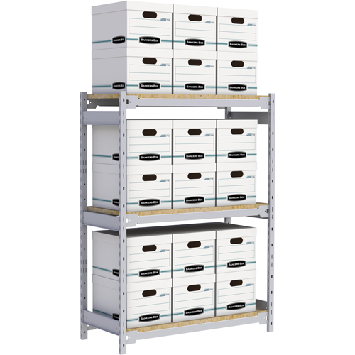 Wide Span Record Storage Shelving, Steel, 3 Shelves, 42" W x 18" D x 60" H Nia-Chem Ltd.