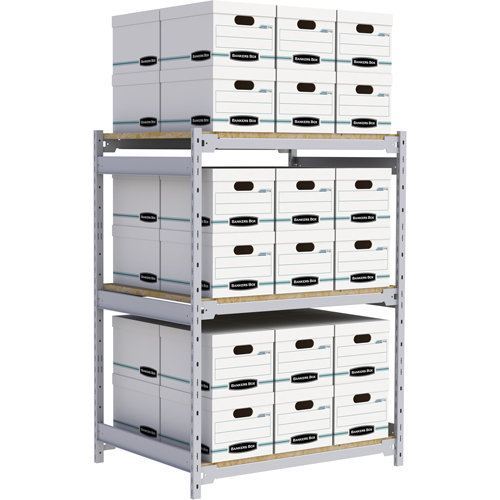 Wide Span Record Storage Shelving, Steel, 3 Shelves, 42" W x 32" D x 60" H Nia-Chem Ltd.