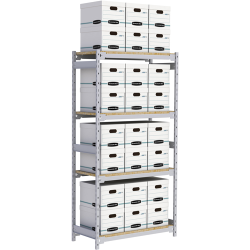 Wide Span Record Storage Shelving, Steel, 4 Shelves, 42" W x 18" D x 84" H Nia-Chem Ltd.