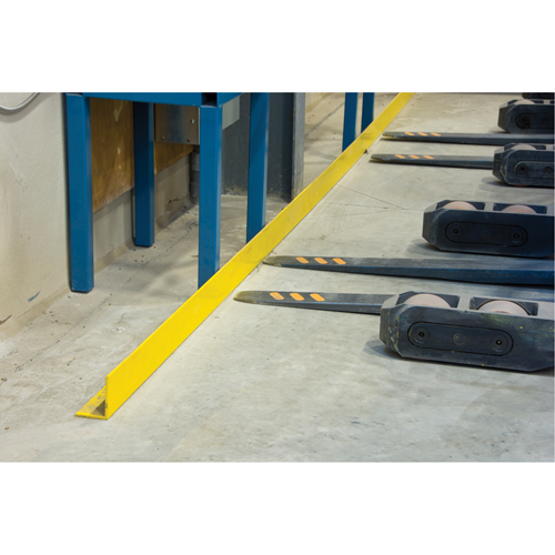 Floor Angle Guard Rails, Steel, 48" L x 5" H, Yellow Nia-Chem Ltd.