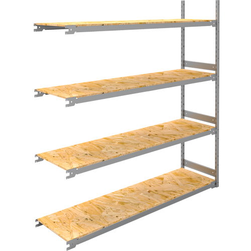 Wide Span Record Storage Shelving, Steel, 4 Shelves, 72" W x 18" D x 84" H, Add-On Kit Nia-Chem Ltd.