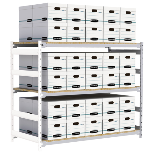 Wide Span Record Storage Shelving, Steel, 3 Shelves, 72" W x 32" D x 60" H, Add-On Kit Nia-Chem Ltd.