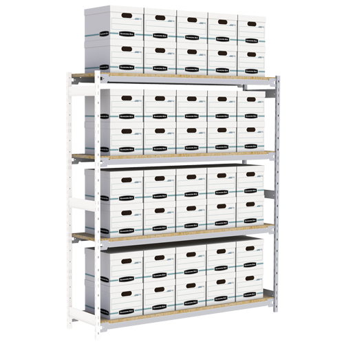 Wide Span Record Storage Shelving, Steel, 4 Shelves, 72" W x 18" D x 84" H, Add-On Kit Nia-Chem Ltd.