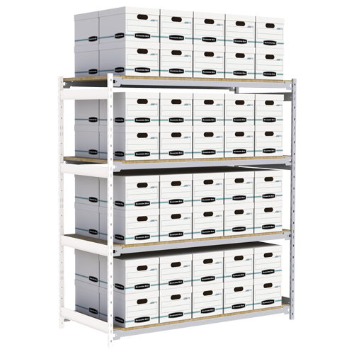 Wide Span Record Storage Shelving, Steel, 4 Shelves, 72" W x 32" D x 84" H, Add-On Kit Nia-Chem Ltd.