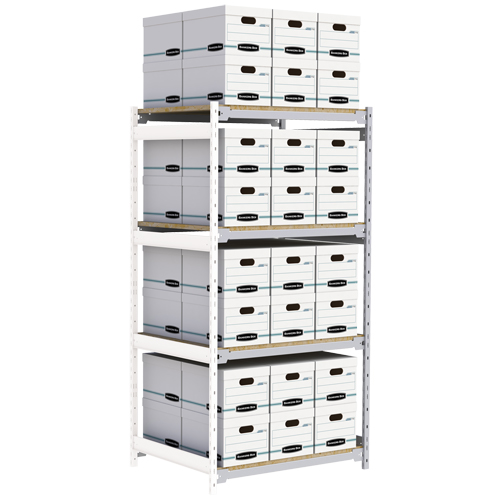 Wide Span Record Storage Shelving, Steel, 4 Shelves, 42" W x 32" D x 84" H, Add-On Kit Nia-Chem Ltd.