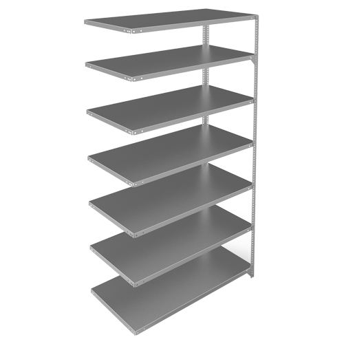 Shelving Unit, Galvanized Steel, Slotted Angle, 275 lbs. Capacity, 48" W x 84" H x 24" D Nia-Chem Ltd.
