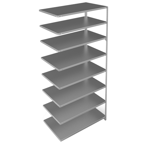 Shelving Unit, Galvanized Steel, Slotted Angle, 275 lbs. Capacity, 48" W x 96" H x 24" D Nia-Chem Ltd.