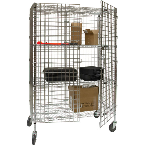 Security Cart, Chrome Plated, 60" x 69" x 24", 500 lbs. Capacity Nia-Chem Ltd.