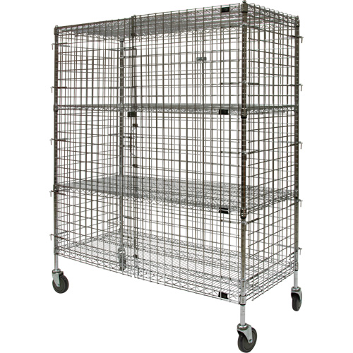 Security Cart, Chrome Plated, 60" x 69" x 24", 500 lbs. Capacity Nia-Chem Ltd.