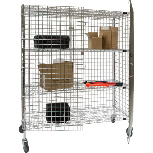 Security Cart, Chrome Plated, 60" x 69" x 24", 500 lbs. Capacity Nia-Chem Ltd.