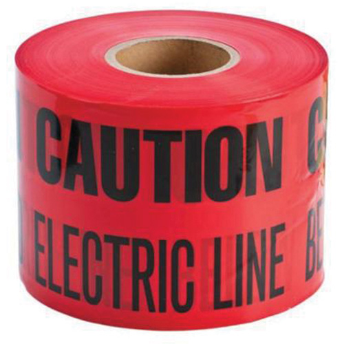 "Buried Electric Line" Identoline&reg; Underground Warning Tape, 6" W x 1000' L, Black on Red Nia-Chem Ltd.