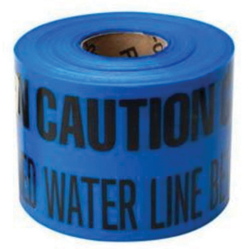 "Buried Water Line" Identoline&reg; Underground Warning Tape, 6" W x 1000' L, Black on Blue Nia-Chem Ltd.