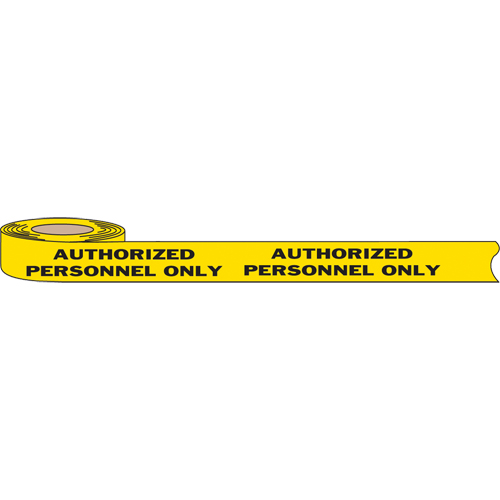 Barricade Tape, English, 3" W x 1000' L, 2 mils, Black on Yellow Nia-Chem Ltd.