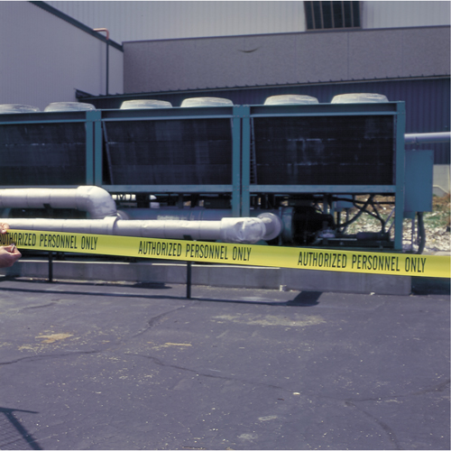 Barricade Tape, English, 3" W x 1000' L, 2 mils, Black on Yellow Nia-Chem Ltd.