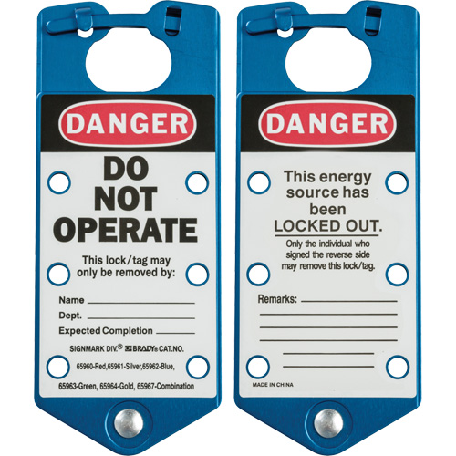 Labeled Lockout Hasps, Blue Nia-Chem Ltd.
