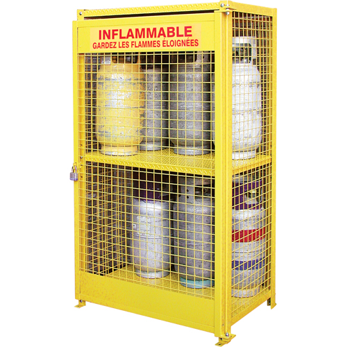 Armoires pour cylindres &agrave; gaz, nbre de bouteilles: 12, 44" , 30" , 74" , Jaune Nia-Chem Ltd.