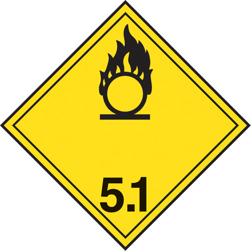 TDG Shipping Labels, Class 5.1, Oxidizing Substances, Paper Nia-Chem Ltd.