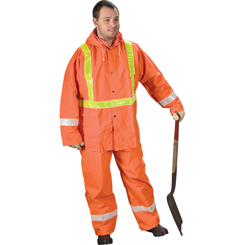 Tornado Traffic Rain Suit, PVC, Small, High Visibility Orange Nia-Chem Ltd.